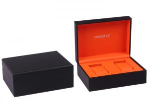 China Rectangle Double Watch Box With Pillow  Faux Leather Surface Custom Packaing wholesale