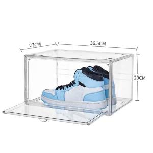 China Transparent Plastic Stackable Shoe Storage Boxes Acrylic Drawer Type on sale