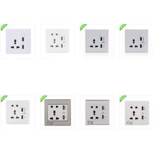 China Dual USB Wall Power Socket/ white 5v 2.1 A on sale