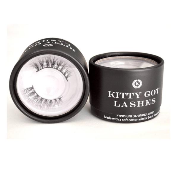 250gsm Eyelash Packaging Round Cardboard Boxes With Lids OEM ODM