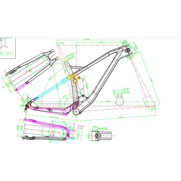 Black Full Suspension Carbon Bike Frame 29er Lightweight Trail Riding Style