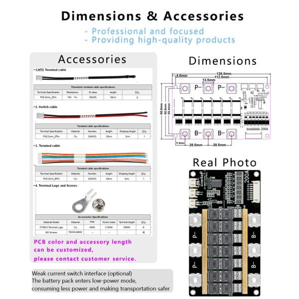 Enerkey High Quality BMS 7S 200A Lto BMS Lithium Titanate Battery for E-bike