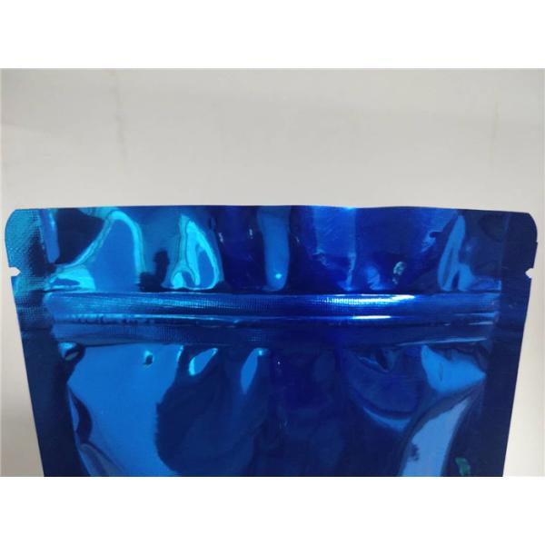 Versatile Aluminum Foil Stand Up Pouch Blue High Temperature Resistance
