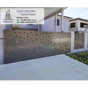 China SUDALU RAL Powder Coating OME Aluminum Laser Cut Decoration Panel Fence/ Gate Metal Perforated Panel wholesale