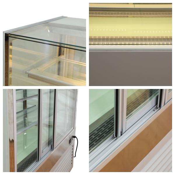 Supermarket Fan Cooling System Cake Display Freezer For Pastry Dessert