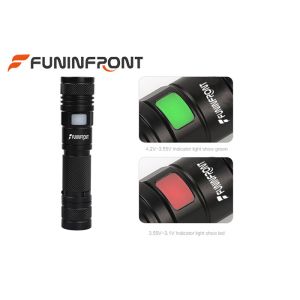 CREE XM-L L2 MINI Zoom LED Flashlight USB Rechargeable with Clip for Outdoor