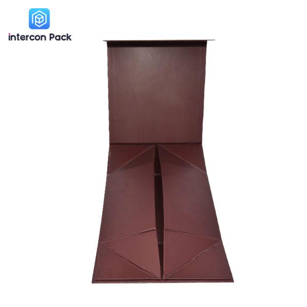 Folding Boutique Luxury Gift Packaging Boxes 25x14cm Partially Hot Gold