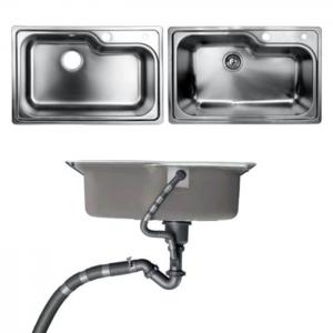 China Undermount Kitchen Bathroom Sinks With Single Bowl Brushed Metal Material wholesale