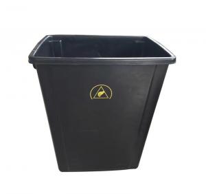 China Lids Style Permanent ESD Trash Cans / Waste Basket Color Black w/ESD Symbol on sale