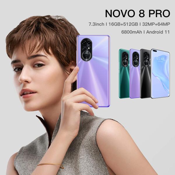 Novo8 Pro 7.3 Inch 5G Original Android SmartPhones HD face Recognition