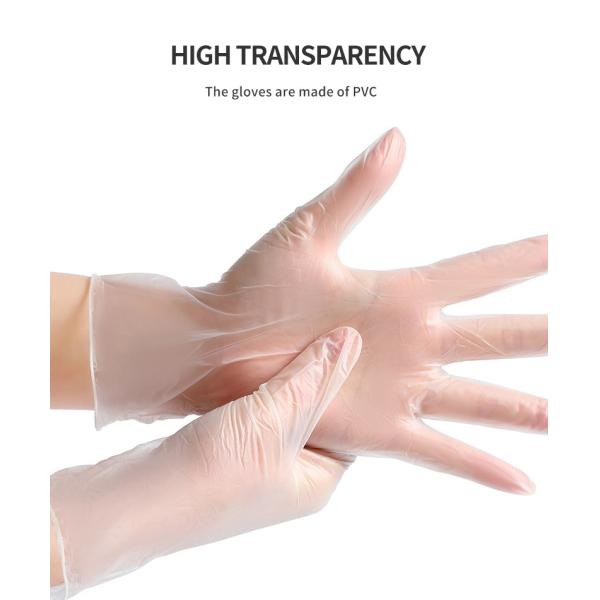 Plastic Food Grade disposable vinyl powder free gloves Waterproof