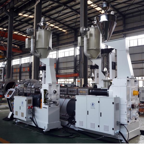 Shenzhen HYPET 20-63 PPR Pipe Production Line , Three Layers HDPE PE 20-1200mm Pipe Making Machine