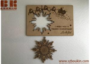 China Christmas cards Personalised wooden greeting cards Wood snowflake card Christmas gift wholesale
