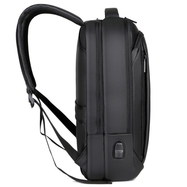 Black BSCI Business Travel Backpack Laptop Teenager Mens Backpack With Charger