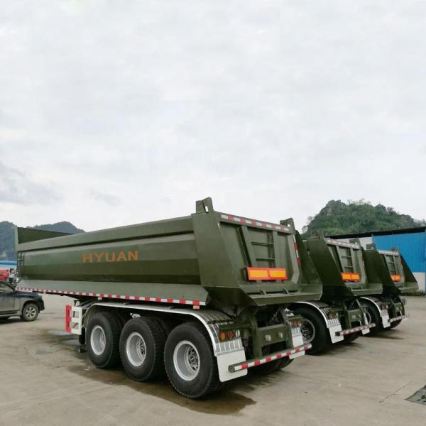 HYUAN Mining Semi Dump Truck Trailer And U Type Rear Tipping 12R22.5 Tire
