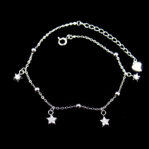 China Adjustable Sterling Silver Charm Bracelet , Sterling Silver Star Bracelet on sale