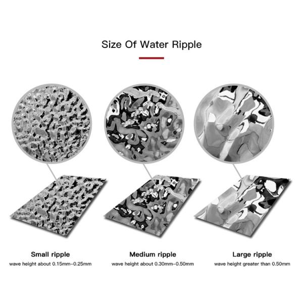 OEM Water Ripple Sheet Wave Bright Corrugated Stainless Steel Metal Plate