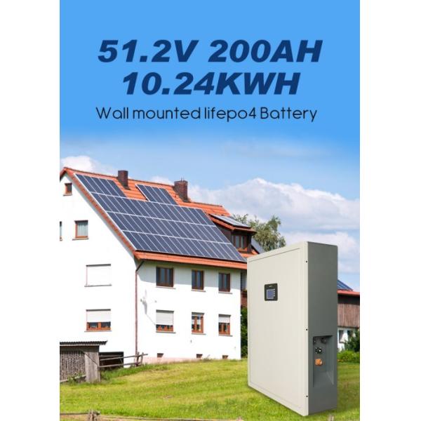 Solar Wall Mounted LiFePo4 Battery 51.2V 100ah 5Kwh 48v Power Wall Residential Energy Storage