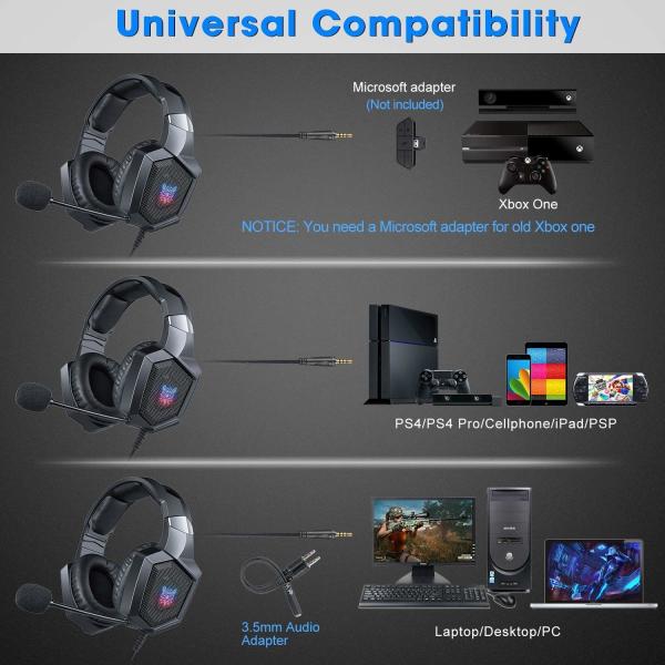 117dB PS4 Noise Cancelling Gaming Headset with Mic