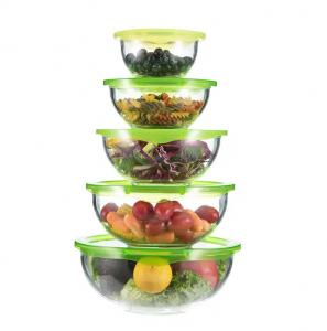 China 500ml Transparent Glass Fruit  Salad Bowls Dinnerware Mixing Bowl Set wholesale