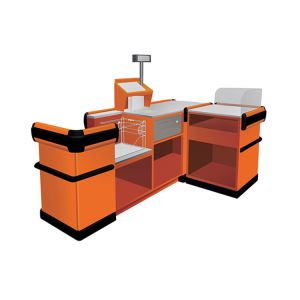 China 180CM SS Supermarket Checkout Counter 33in With Conveyor Belt on sale