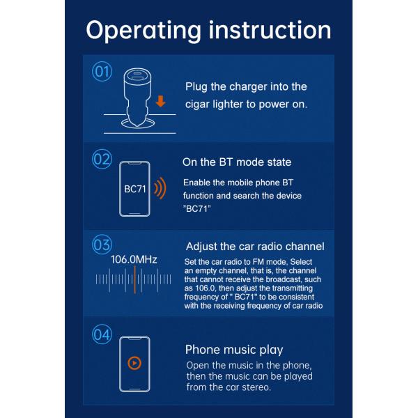 Car Air Vent Mount Bluetooth FM Transmitter PD QC USB Charger