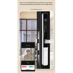 Camera Smart Handle Lock IP65 S608max Fingerprint Smart Lock