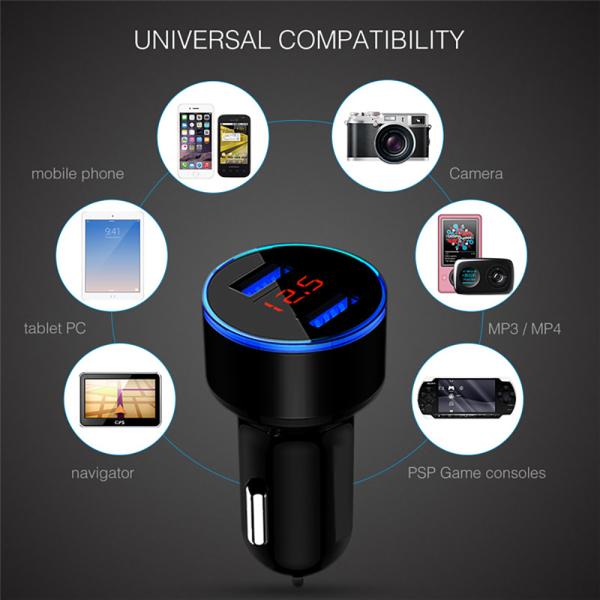 2 Port 60mm QC 3.0 3.1A 30W Dual USB Car Charger
