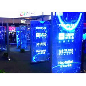 China Floor Standing Transparent Window Display 1500~4500cd/㎡ Brightness For Clubs on sale