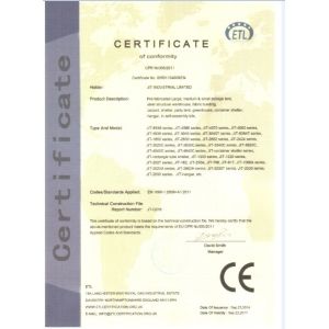 JIT INDUSTRIAL LIMITED Certifications