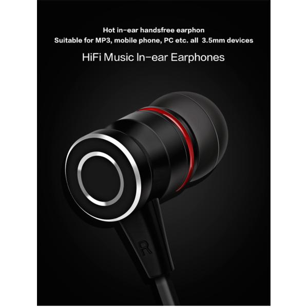 ROHS High Bass Earphones 3.5mm Noise Cancelling Earbuds With Wire