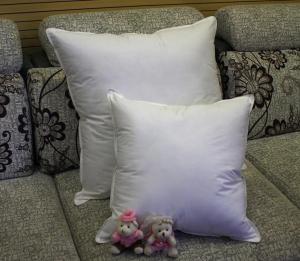 China 2cm - 4cm White Duck Feather Cotton Sofa Cushion Replacement Inserts Double Stitched Piping on sale