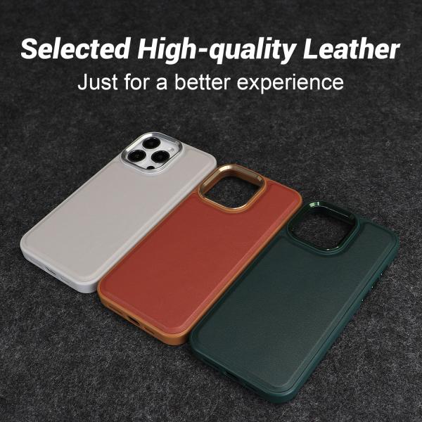 Embossed Logo Magsafe Leather Cases Design Style Shockproof Mobile Covers Blue For IPhone 15 Pro Max