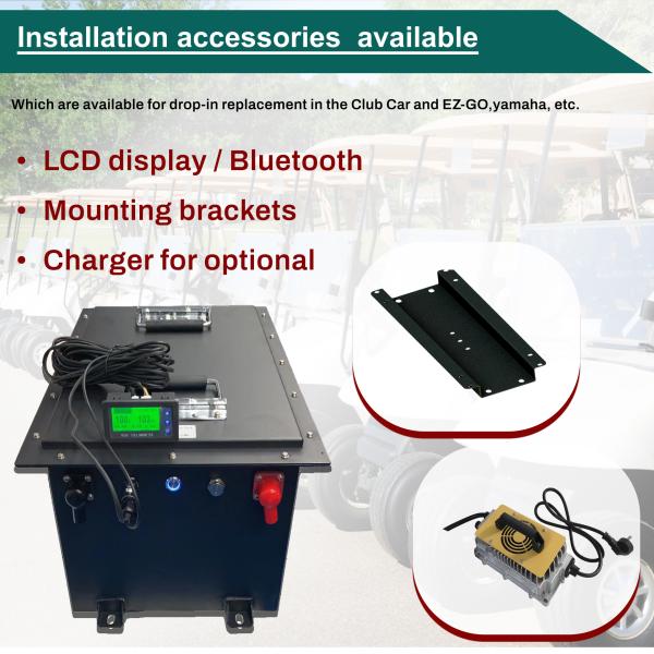 High Current Lithium Golf Cart Battery 48V 100Ah 200A LiFePO4 With LCD Display