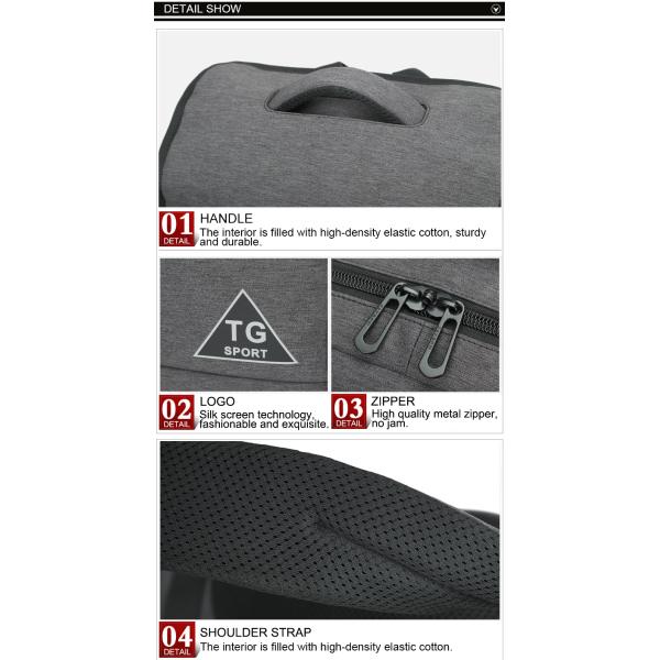 Retro Style Arcuate Shoulder Strap Large Capacity Backpack 17 Inch