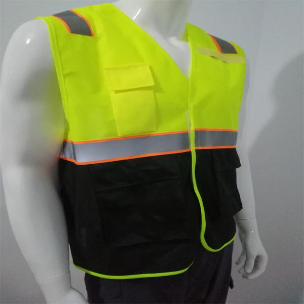 100% Polyester Knitted Hi Vis Safety Vest For Construction Workers 120gsm
