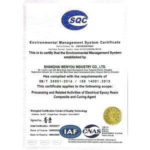 Shanghai Wenyou Industry Co., Ltd. Certifications