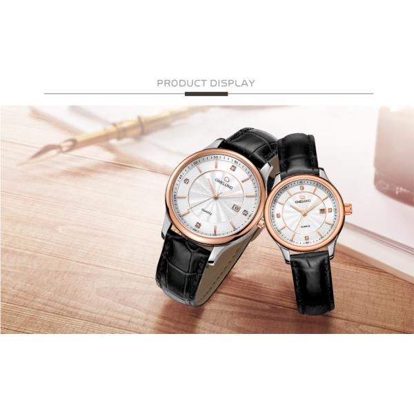 Calendar Function Quartz Stainless Steel Watch Water Resistant , 2 Year Battery Life