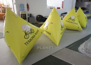China 1.2m Yellow Tarpaulin Inflatable Triangle Buoy With Custom Logo wholesale