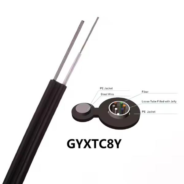 GYTC8S Aerial Self Supporting Fiber Optic Cable Outdoor Mini Optical Cable 20km