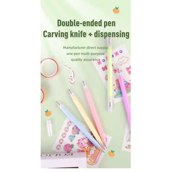 Plastic ABS TPR Handle ZEQUAN Multifunctional Dual Purpose Pen Cutter with Knife and Gel