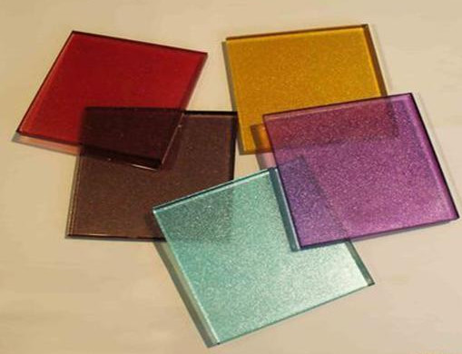 Blue Tinted Tempered Glass 10mm 12mm Coated With Yellow Brown Green