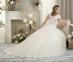 China Aline Lace capes wedding dress Bridal gown#504 wholesale
