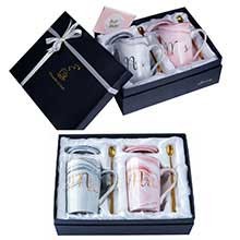 Anniversary Gifts 11oz Couple Ceramic Mug Set 100% Leakproof Lightweight