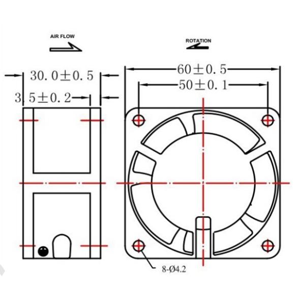 Low Noise 60mm Explosion Proof Exhaust Fan , 220V / 240V AC Fridge Cooling Fan