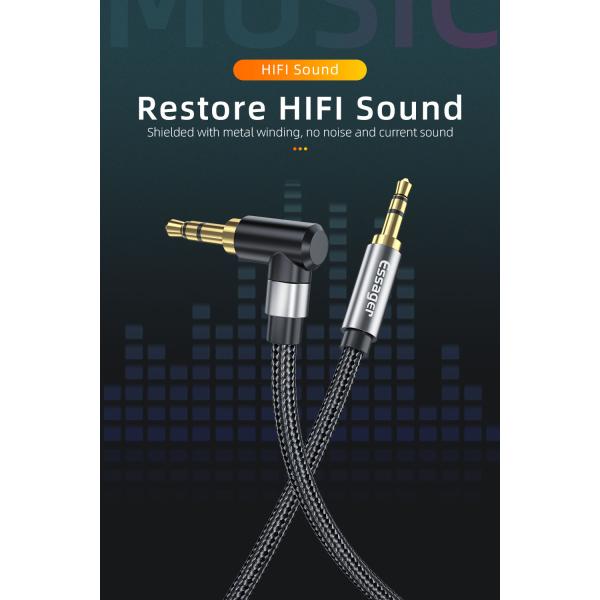 3.5mm AUX Cable Elbow Male To Male Audio Jack Cable 90 Degree