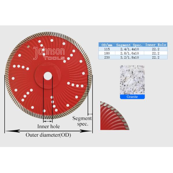 OEM Accepted Diamond Stone Cutting Blades For Granite / Marble Cutting