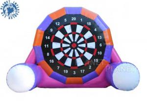 China 6m PVC Tarpaulin Inflatable Kick Dart Board Soccer Game With Velcro Balls Purple Color on sale