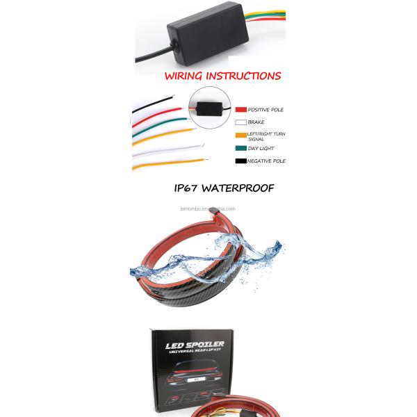 5W 12V Car Flexible Led Tail Light Carbon Fiber For Airman