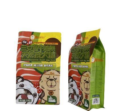 Quality Custom Printing  Bottom Eight Side Sealed Zipper Pet Food Package And Pet Food Packaging Bag for sale